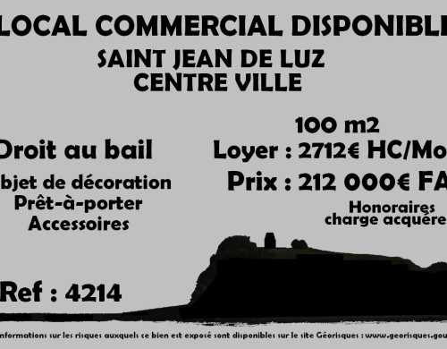 fond de commerce  ST JEAN DE LUZ